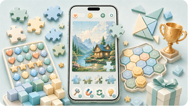 PuzzleMania how it works - puzzle games and brain challenges on mobile